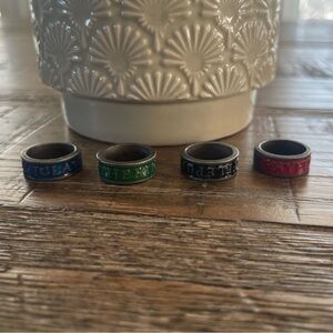 Rare Vintage Collectors' 2000 Harry Potter Warner Bros Complete Ring Set